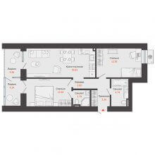 3-комн. евро квартира в ЖК Пятый элемент, 64.42 м²