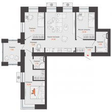 4-комн. евро квартира в ЖК Пятый элемент, 83.64 м²