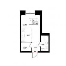 Студии в ЖК Уникум на Энгельса, 23.58 м²