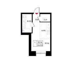 Студии в ЖК Уникум на Энгельса, 24.00 м²