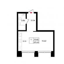 Студии в ЖК Уникум на Энгельса, 29.65 м²