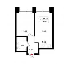 2-комн. евро квартира в ЖК Уникум на Энгельса, 37.41 м²