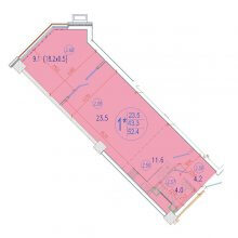 1-комн. квартира в ЖК Development Plaza, 52.40 м²