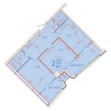 2-комн. квартира в ЖК Development Plaza, 88.40 м²