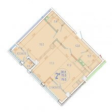2-комн. евро квартира в ЖК Development Plaza, 79.50 м²