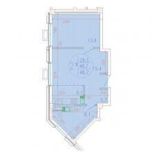 2-комн. евро квартира в ЖК Development Plaza, 48.20 м²