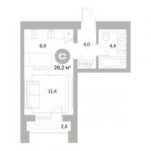 Студии в ЖК Тихий Компрос, 28.20 м²