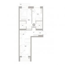 3-комн. евро квартира в ЖК Тихий Компрос, 72.30 м²