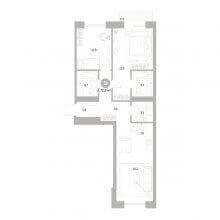 3-комн. евро квартира в ЖК Тихий Компрос, 72.90 м²