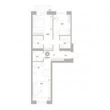 3-комн. евро квартира в ЖК Тихий Компрос, 73.50 м²