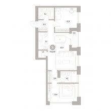 3-комн. евро квартира в ЖК Тихий Компрос, 77.20 м²