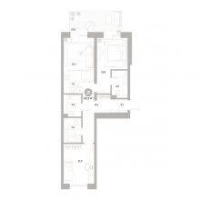 3-комн. евро квартира в ЖК Тихий Компрос, 82.30 м²