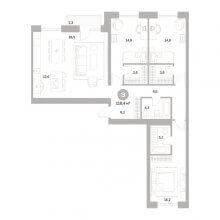 4-комн. евро квартира в ЖК Тихий Компрос, 118.40 м²