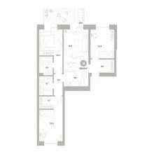 4-комн. евро квартира в ЖК Тихий Компрос, 102.60 м²
