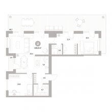3-комн. евро квартира в ЖК Тихий Компрос, 139.90 м²