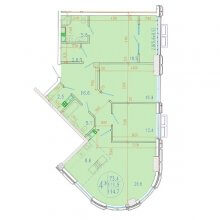 4-комн. евро квартира в ЖК Development Plaza, 114.70 м²
