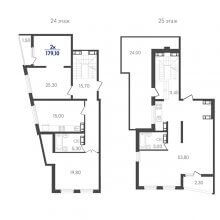 2-комн. квартира в ЖК Сказка град, 179.10 м²