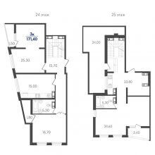 3-комн. квартира в ЖК Сказка град, 171.40 м²