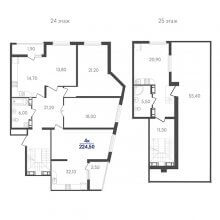4-комн. квартира в ЖК Сказка град, 224.50 м²