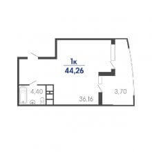 Студии в ЖК Элегант, 44.26 м²