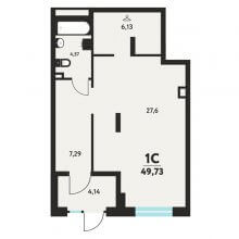 Студии в ЖК Маасдам, 49.73 м²