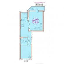 2-комн. евро квартира в ЖК Лайм, 55.00 м²