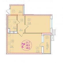 2-комн. евро квартира в ЖК Лайм, 48.80 м²