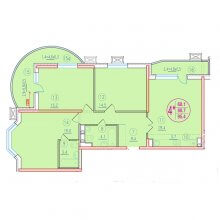 4-комн. евро квартира в ЖК Лайм, 95.40 м²