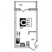 Студии в ЖК Парк победы, 25.10 м²