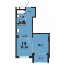1-комн. квартира в ЖК Маасдам, 38.40 м²