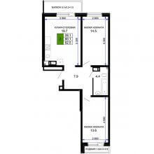 2-комн. квартира в ЖК Дыхание, 62.50 м²