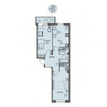 2-комн. квартира в ЖК Волна, 57.70 м²