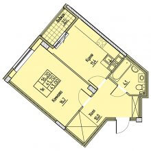 1-комн. квартира в ЖК Дом в Бершетском переулке, 43.00 м²