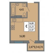 Студии в ЖК Светлоград, 21.97 м²