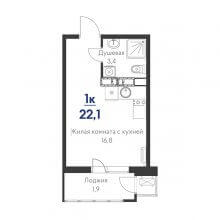 Студии в ЖК Стрижи, 22.10 м²