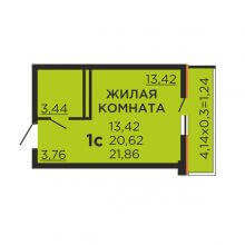 Студии в ЖК Краски, 21.86 м²