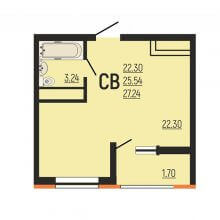 Студии в ЖК Славянка, 27.24 м²
