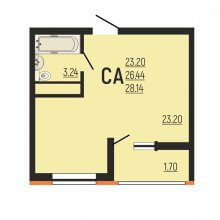 Студии в ЖК Славянка, 28.14 м²
