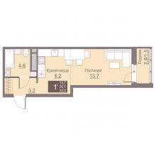 Студии в ЖК Теплые кварталы Погода, 32.20 м²