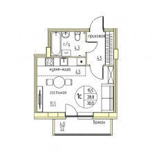 Студии в ЖК Спринтер, 30.00 м²