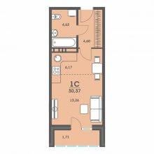 Студии в ЖК Сага, 30.37 м²
