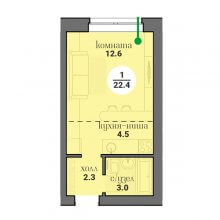 Студии в ЖК Кедр, 22.40 м²