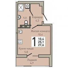 Студии в ЖК Все свои, 27.60 м²