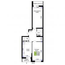 2-комн. квартира в ЖК Дом на Московской, 70.65 м²